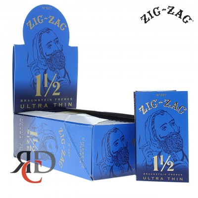ZIG ZAG ULTRATHIN BLUE 1 1/2 CIGARETTE ROLLING PAPERS 24CT/PACK